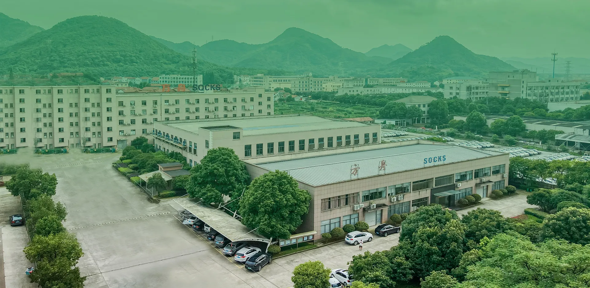 Aerial view of the ARKSocks manufacturing site